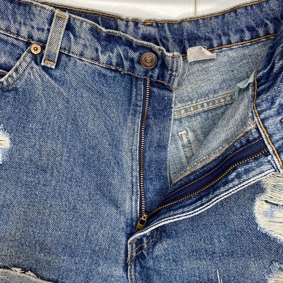 levis womens 950 shorts size 12 vintage distressed relaxed fit brown tab - Picture 5 of 8